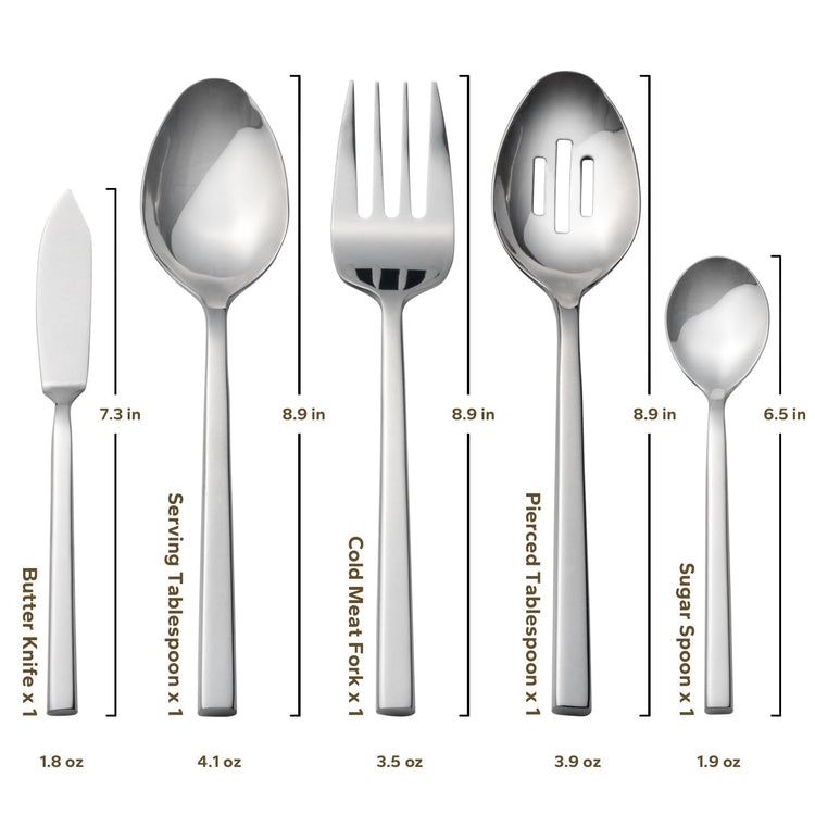 Cube 65 Piece Forged Stainless Steel Flatware Set Cutlery Set with Utensil (12 Count)