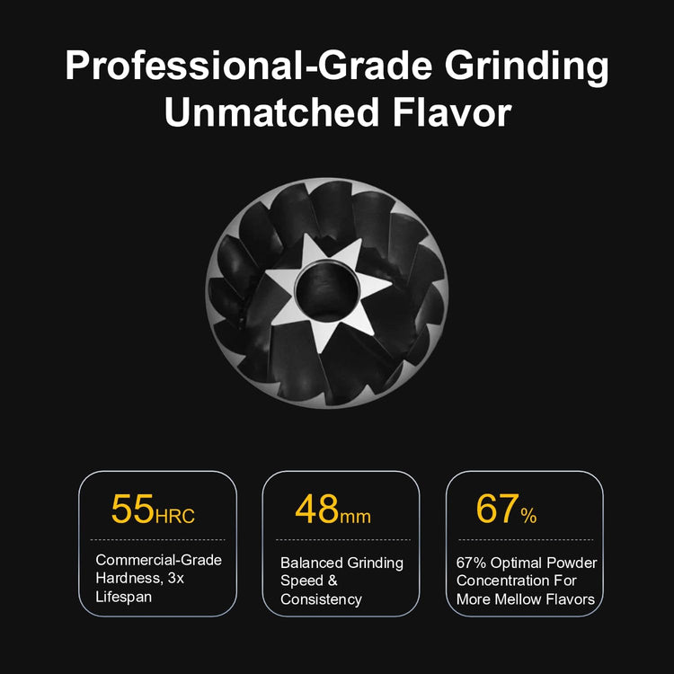 V6 Pro Portable Coffee Grinder - 60 Grind Settings Conical Burr, USB-C Fast Charge 4400mAh for Camping Travel Office, Aircraft Aluminum Body, Cup Holder Size, Quiet ≤65dB & 2-Yr Warranty