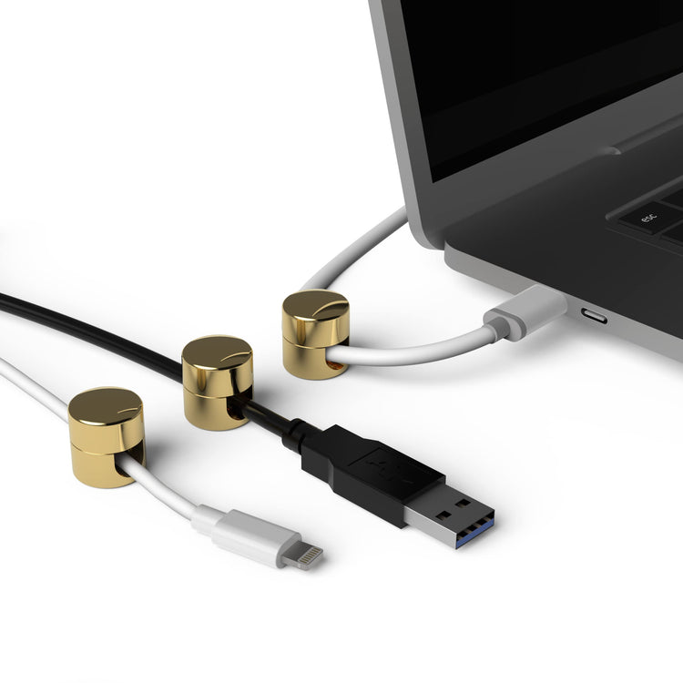 Cable Anchors for Desk Organization Gold