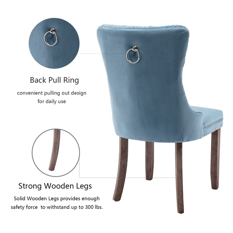 Light Blue Velvet Dining Chairs Set of 6 (6 Count)