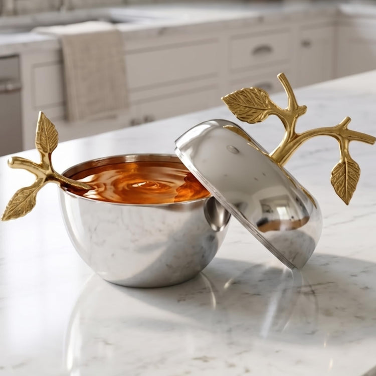 Silver Honey Jar Dish