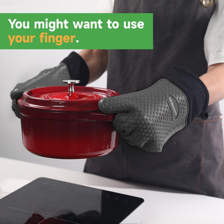 BBQ Gloves Heat Resistant Oven Mitts (2 Count)