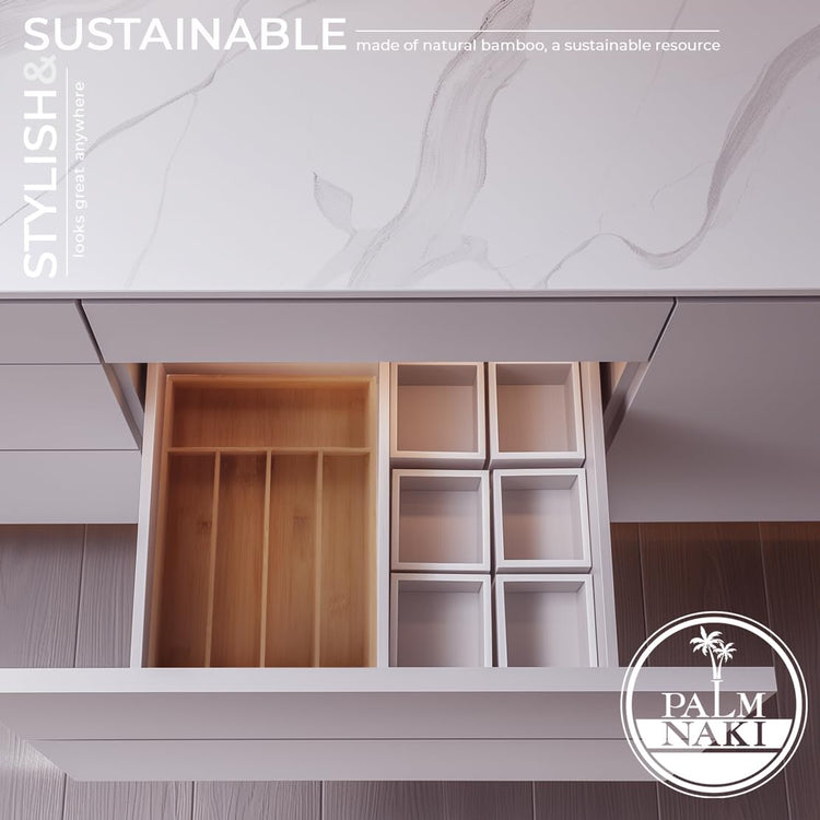 Silverware Organizer Premium Bamboo Cutlery Organizer Tray