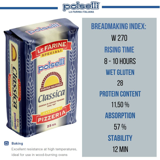 POLSELLI Classica, Type 00 Double Zero Flour, All Natural for Pizza, Bread, Pasta, and Baking, 1 kg (2.2 lbs) - Nestoria