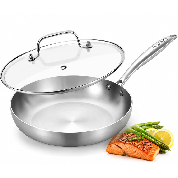 8 Inch Stainless Steel Frying Pan with Lid