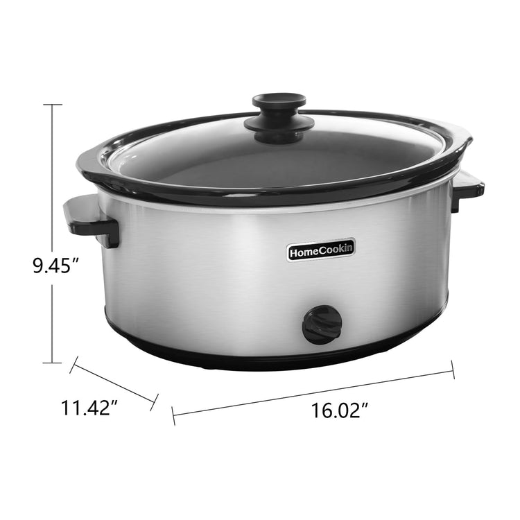 7 Quart Slow Cooker Oval Manual Pot Food Warmer with 3 Cooking Settings