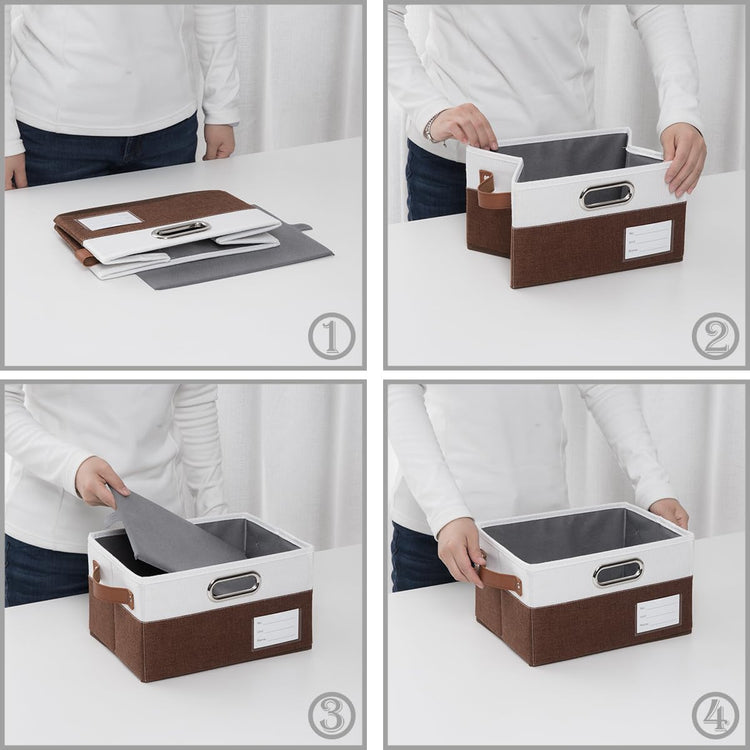 Foldable Storage Bins with Handles [3 (3 Count)