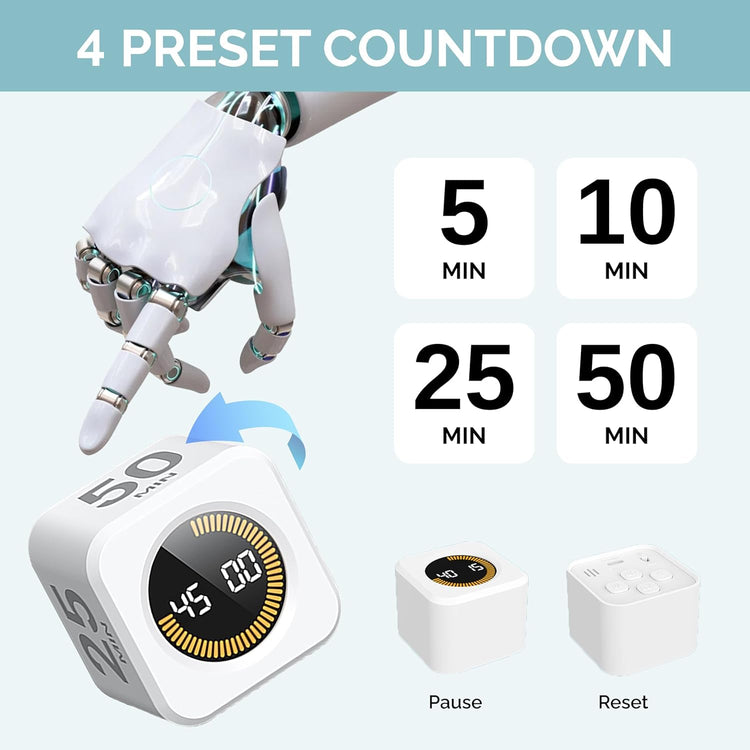 2 Pack KADAMS Pomodoro Cube Timer Productivity Visual Timer (2 Count)