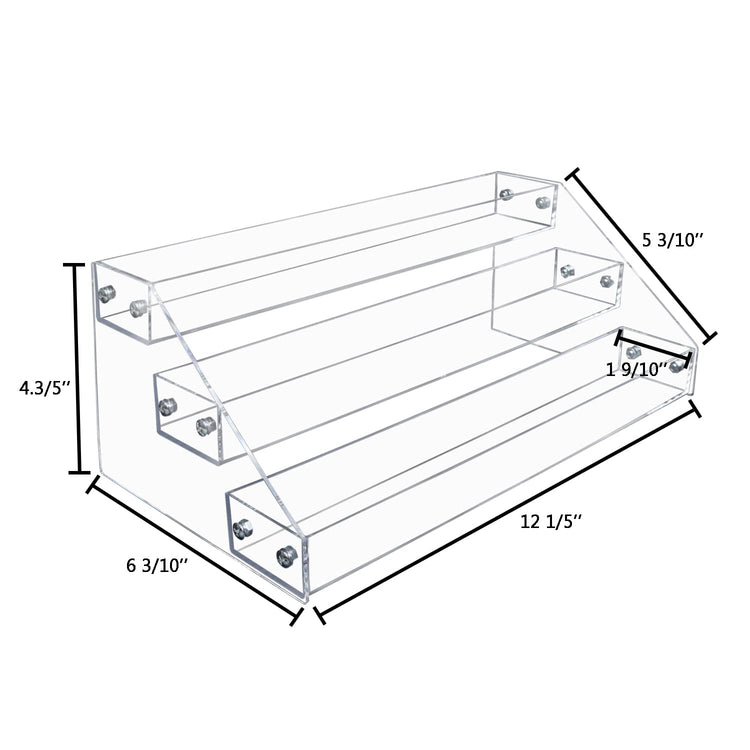 3 Tier Clear Acrylic Spice Rack Organizer for Cabinet Countertop