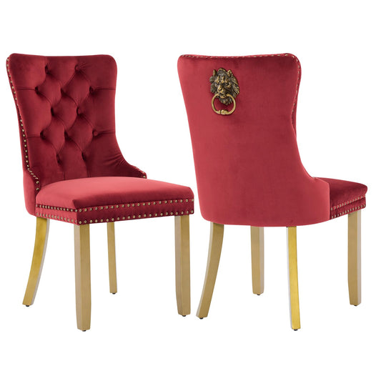 Burgundy Velvet Dining Chairs Set of 2 (2 Count)
