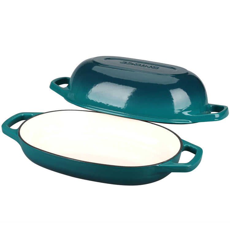 Enameled Cast Iron Oval Dutch Oven Pot with Lid