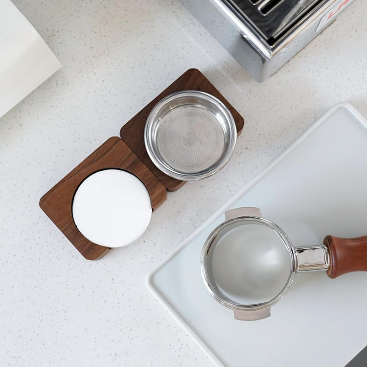 Wood Espresso Paper Filter Holder Stand 63mm