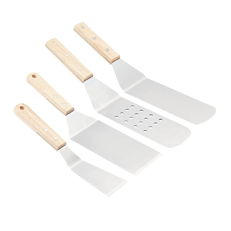 4 Piece Stainless Steel BBQ Grilling Tool Set for Outdoor Cooking (4 Count)