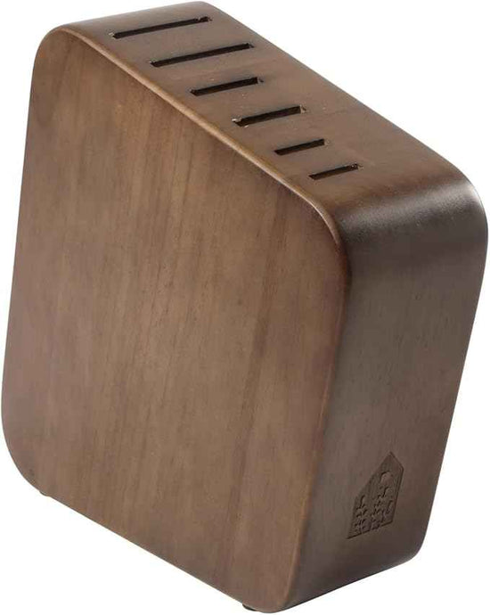 Bloomhouse 7 Piece Italian Walnut Wood Knife Block Set W/German Steel Forged Knives