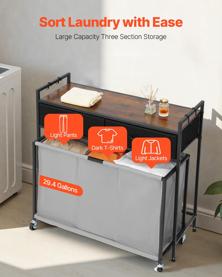 3 Section Laundry Sorter