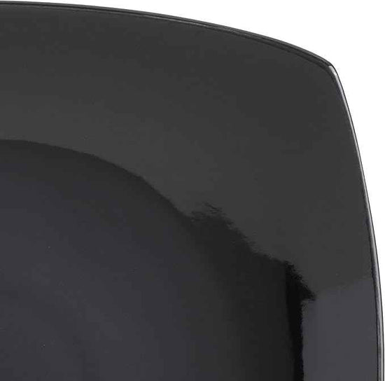 Gibson Elite Soho Lounge Square Reactive Glaze Stoneware Dinnerware Set, Service for 4 (16pc), Black