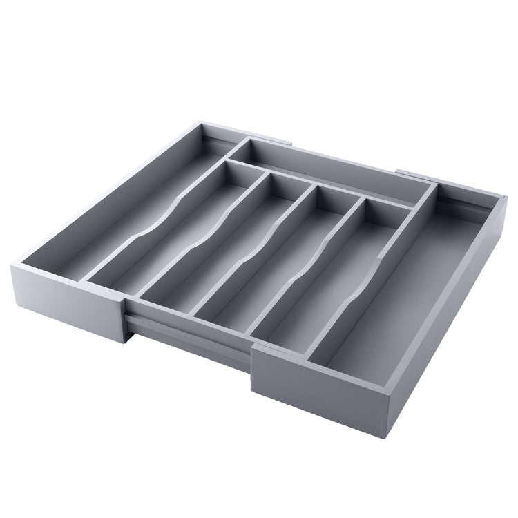 Expandable Bamboo Kitchen Drawer Organizer for Cutlery and Utensils