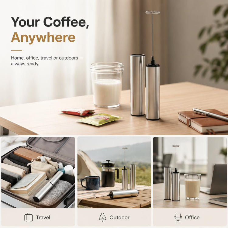 Rechargeable Milk Frother Battery Operated