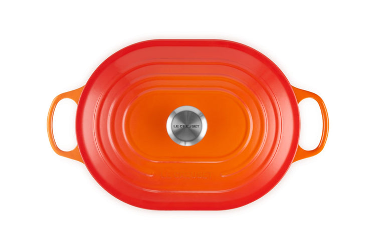Enameled Cast Iron Oval Casserole with Lid