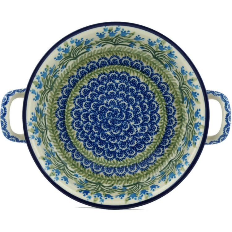 Polish Pottery Round Medium Baker with Handles