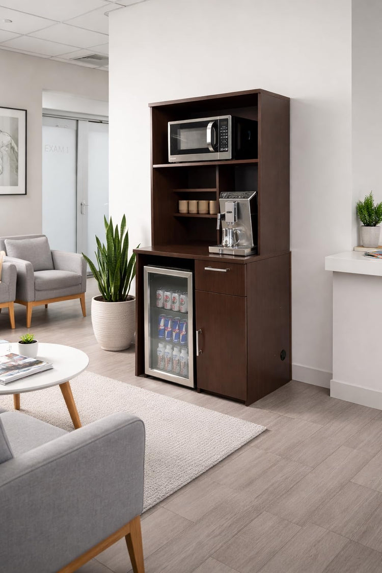 Compact Fridge and Microwave Space Hutch Cabinet