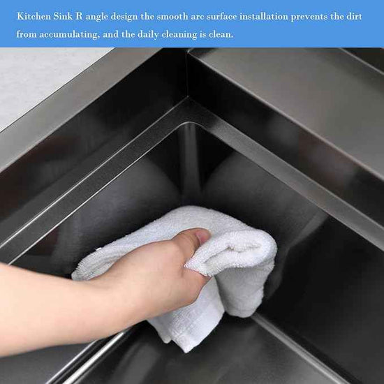33 Inch Black Drop In Kitchen Sink Workstation with Glass Rinser -VOKIM 33x22 Drop In sink Workstation Stainless Steel 16 Gauge Deep Single Bowl Kitchen Sink with Cup Washer