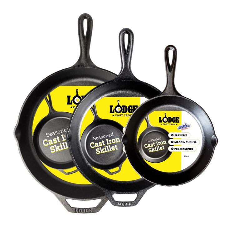 Pre Seasoned Cast Iron Skillet Set (3 Count)