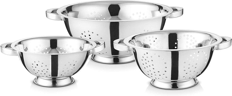 Set of 3 Stainless Steel Colanders (5 Count)