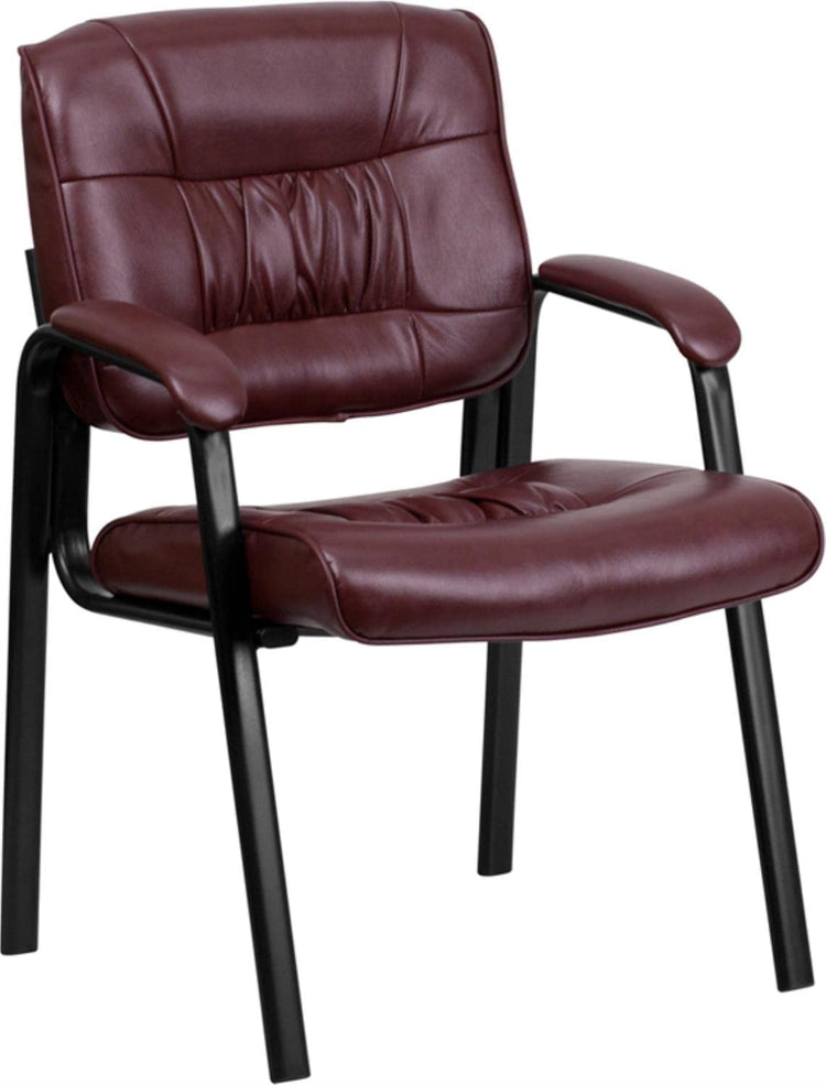 Haeger LeatherSoft Tufted Executive Reception Chair with Padded Armrests
