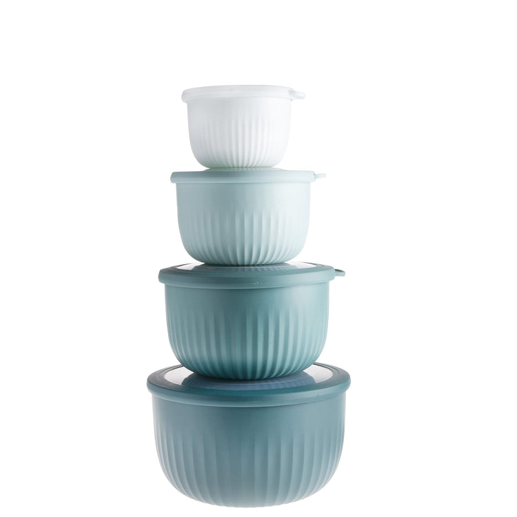 4pc Plastic Mixing Bowl Set with Lids