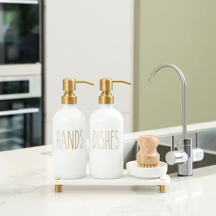 Gold Soap Dispenser Set Comes with Stainless Steel Pumps (4 Count)