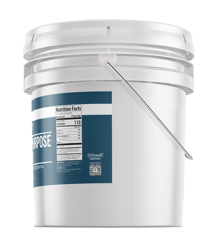 Earthborn Elements All-Purpose Flour, 5 Gallon Bucket, Bulk Size, Kitchen Essential, Baking & Cooking (400 Ounce) - Nestoria