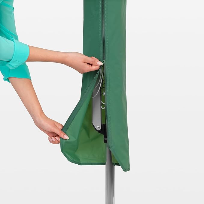 Brabantia Topspinner Outdoor 4 Arm Spinning Clothesline (164 ft/Ø 1.8") Rotating, Folding Clothes Drying Rack + Concrete Ground Tube (Gray)