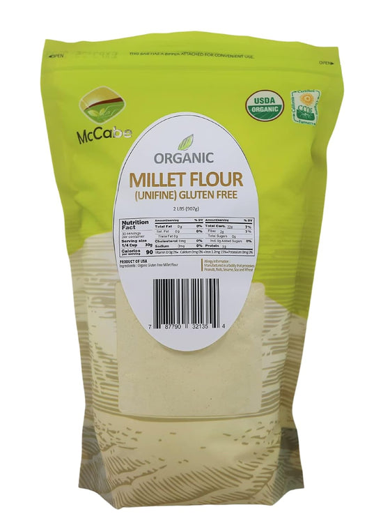 McCabe Organic Millet Flour - Millet Flour Organic | Rich with Fiber & Minerals | USDA and CCOF Certified | Product of USA | 2Lbs - Nestoria