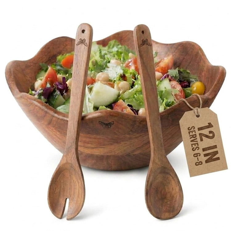 Wooden Salad Bowl Set (3 Count)