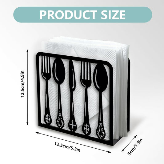 Tableware Decorative Black Metal Napkin Holder for Table
