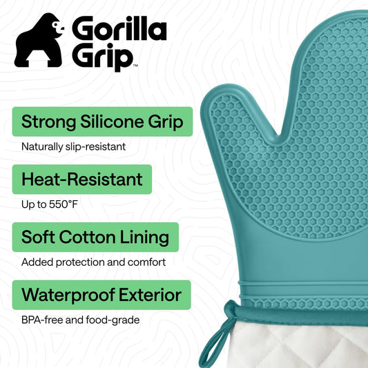 BPA Free Soft Silicone Oven Mitts (2 Count)