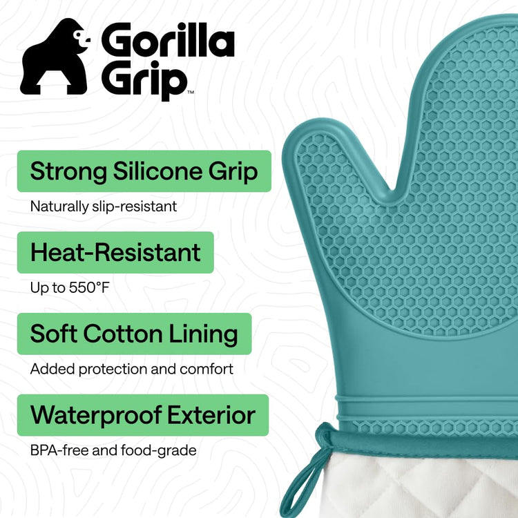 BPA Free Soft Silicone Oven Mitts (2 Count)