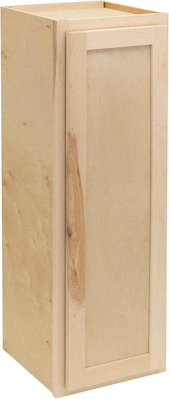 Quicklock RTA (Ready-to-Assemble) 42" Tall Wall Kitchen Cabinets - Shaker Style | 100% Hardwood | Made in America | Soft Close Hardware (Raw Maple, 12" D x 12" W x 42" H)