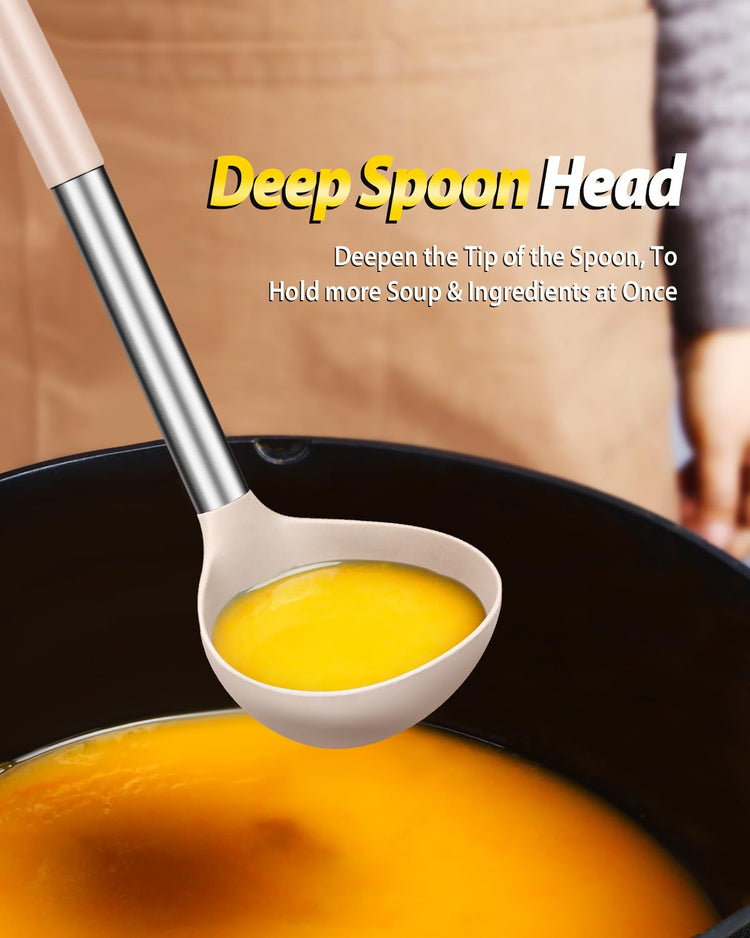 Silicone Pasta Fork and Ladle Spoon Set (2 Count)