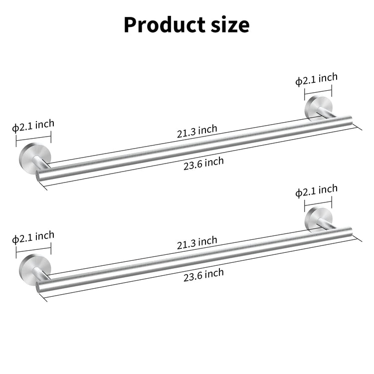 2 Pieces Brushed Nickel Bathroom Towel Bar