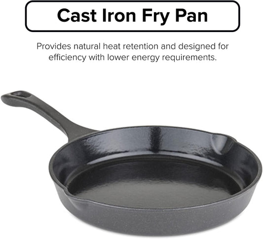 Viking Cast Iron Skillet, 10 Inch Enameled Frying Pan, Kitchen Cookware, Charcoal - Nestoria