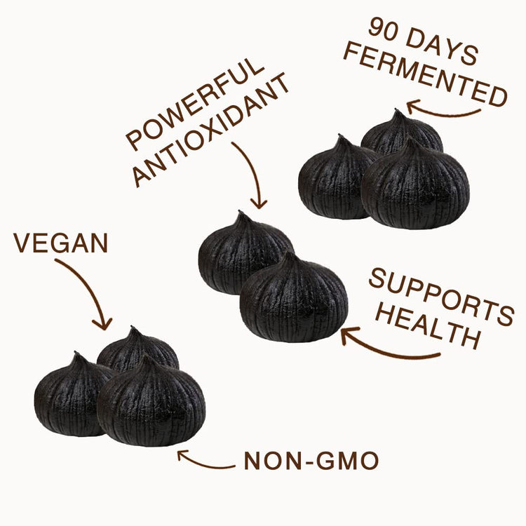 Peeled Black Garlic Cloves Fermented for 90 Days (7.05 Ounce)