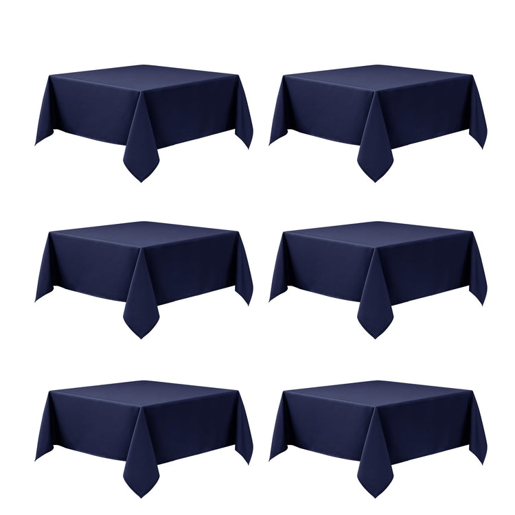 6 Pack Navy Blue Tablecloths for Square Tables