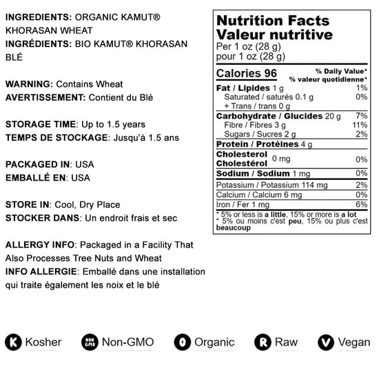 Food to Live Organic KAMUT Khorasan Wheat Flour, 2 Pounds – Stone Ground Powder, 100% Whole Grain Meal, Non-GMO, Kosher, Bulk - Nestoria