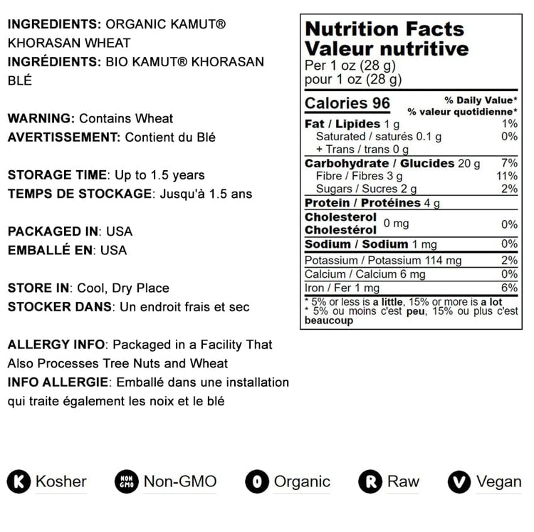Food to Live Organic KAMUT Khorasan Wheat Flour, 2 Pounds – Stone Ground Powder, 100% Whole Grain Meal, Non-GMO, Kosher, Bulk - Nestoria