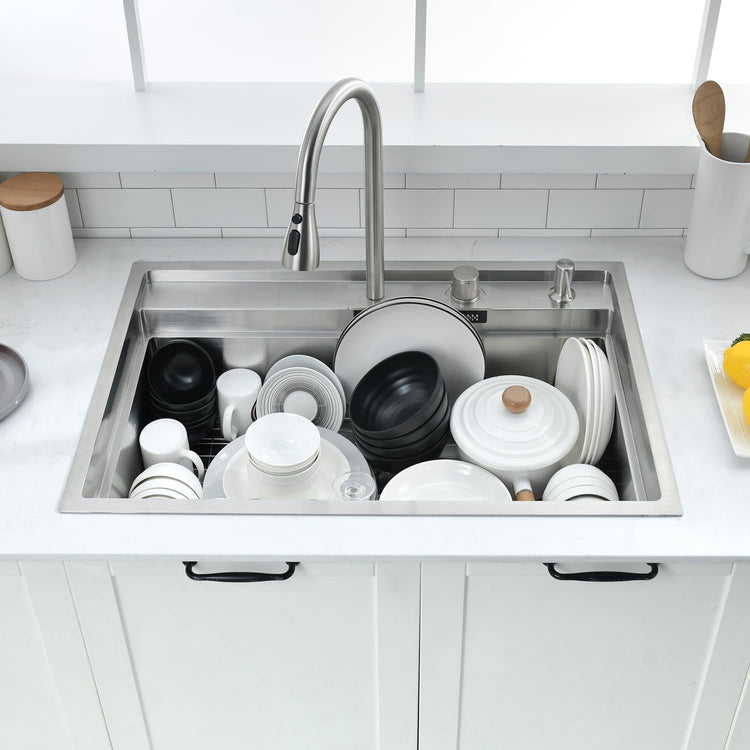 30 inch Drop in Kitchen Sink with Faucet Combo