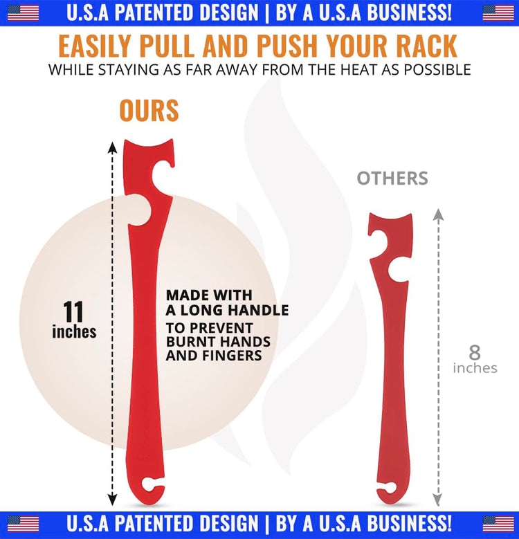 Silicone Oven Rack Push Pull Tool with Longer Handle