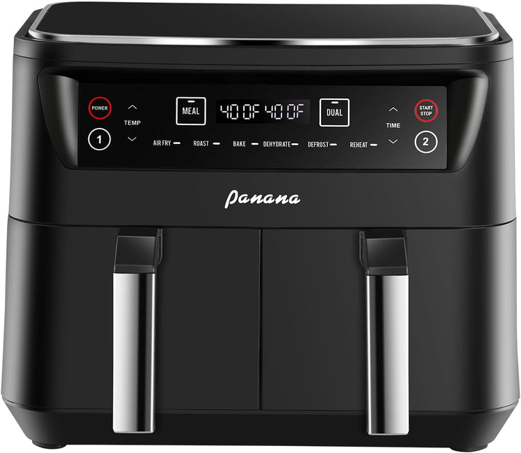 Air Fryer XL 8.5QT, Dual Zone 6 in 1 Air Fryer for Roast, Bake, Dehydrator, Defrost, Reheat for Quick Meals, Airfryers for Family Use