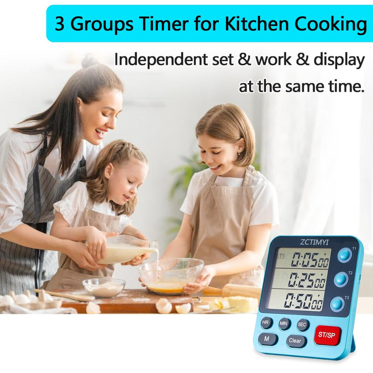 Dual Digital Timer for Kitchen Cooking